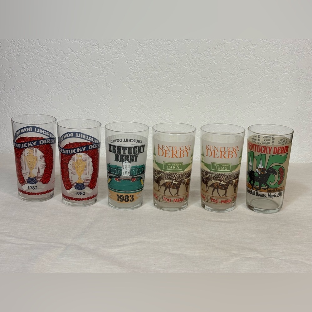 🐎 Kentucky Derby Mint Julep Glasses Vintage
1982, 1983, 1985 and 1989